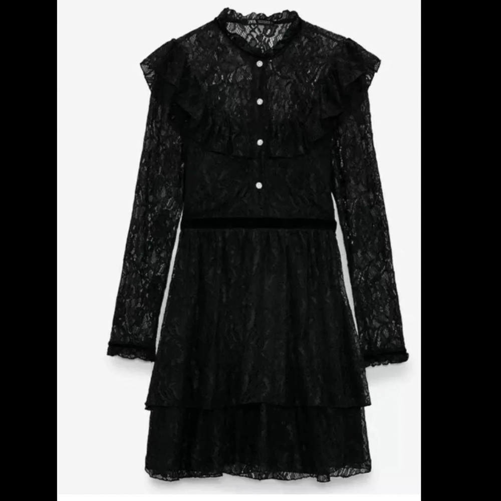 Zara Black Lace dress for women party short elegant